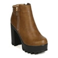 thumbnail image 1 of New Women Nature Breeze Lowell-01 PU Zippered Lug Sole Block Heel Bootie, 1 of 5