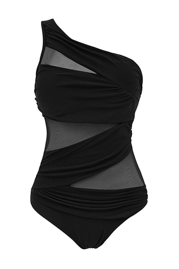 New Women One Piece Swimsuit 4 Plus Size Monokini Bikini Swimsuit Beach Swimwear Sexy Slant-shoulders Netting Bathing Suit