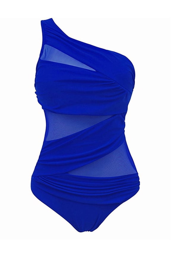 New Women One Piece Swimsuit 4 Plus Size Monokini Bikini Swimsuit Beach Swimwear Sexy Slant-shoulders Netting Bathing Suit