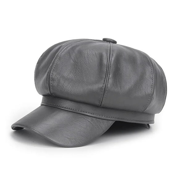 New Women PU Leather Berets Cap Hat Black Red Outdoor Adjustable Female Autumn Winter Casual Lady Cap Hat For Women ,Fashion