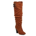 thumbnail image 1 of New Women Qupid Madge-31 Knee High Suede Chunky Heel Belted Slouch Boot Size, 1 of 5