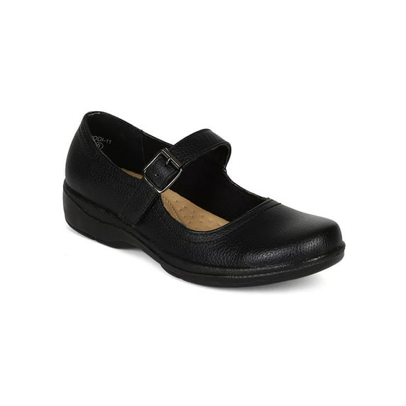 New Women Refresh Jodi-11 Textured PU Mary Jane hook and loop Work Low Heel Loafer Flat
