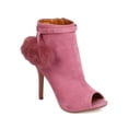 thumbnail image 1 of New Women Shoe Republic LA Gilmore Faux Suede Peep Toe Pom Pom Stiletto Bootie, 1 of 5