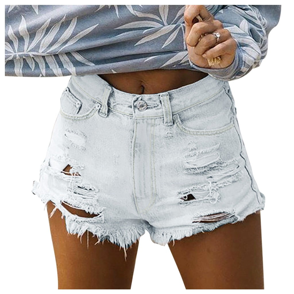 New Women Sport High Stretchy Shorts Fashion Womens Pocket Jeans Denim ...