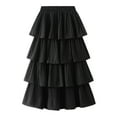 thumbnail image 1 of New Women Tiered Pleated High Waist Cake Skirt Lady Casual Dress Female Solid Skirt Womens Tennis Skirt Denim Skirts plus Size Massage Table Skirt Plaid Skirt plus Size Suede Skirts for Women, 1 of 2