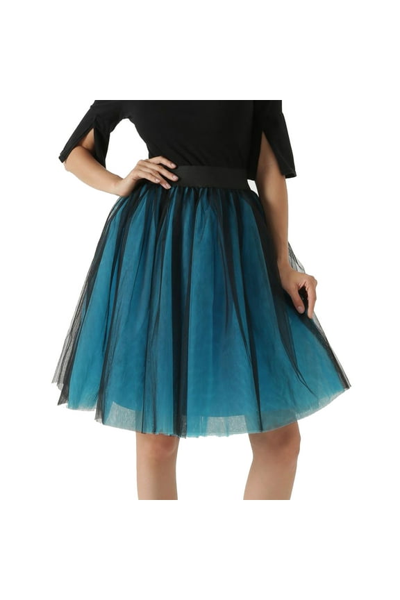 New Women Tulle Skirts Knee Length Long Adult Tutu Layered Short Prom Party Midi Skirt Club Basic Leisure Dailywear