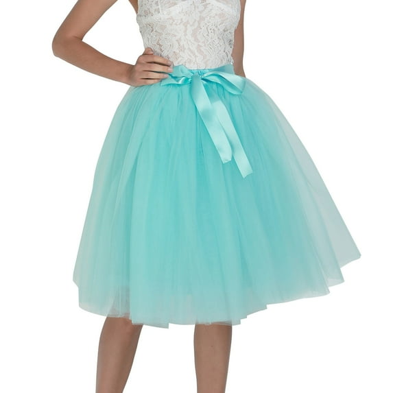 New Women Tulle Skirts Knee Length Long Adult Tutu Layered Short Prom Party Midi Skirt Vacation Holiday Female Dailywear