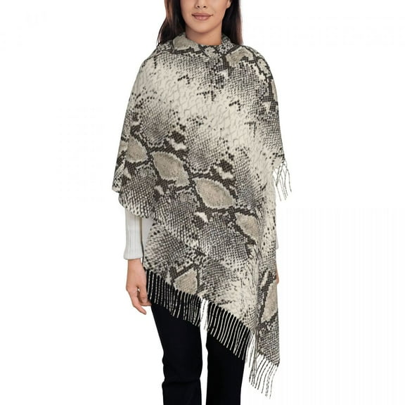 New Women Vintage Snake Scarf Winter Shawls Thin Wrap Lady Tassel Warm Scarf Hairy Bufanda