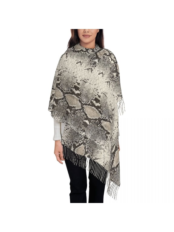 New Women Vintage Snake Scarf Winter Shawls Thin Wrap Lady Tassel Warm Scarf Hairy Bufanda