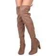 thumbnail image 1 of New Women Wild Diva Amaya-01 Faux Suede Thigh High Drawstring Chunky Heel Boot, 1 of 3