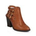 thumbnail image 1 of New Women Wild Diva Dominic-12 Leatherette Chunky Heel Ankle Strappy Bootie Size, 1 of 5