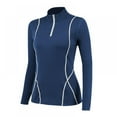 thumbnail image 1 of New Women's Autumn And Winter Plus Velvet Long-sleeved Yoga Sportswear Fitness Running Slim Top Half Zipper Sweater Women T-shirt, 1 of 4