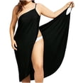 thumbnail image 1 of New Women's Backless Swimwear Pareo Caver-Up Sexy Dress Stripe Plus Size Dress New Summer Sling Dress Spaghetti Strap Beach Dress, 1 of 1