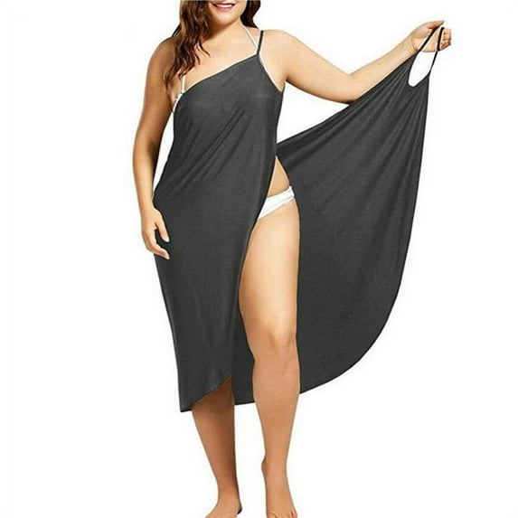 New Women's Backless Swimwear Pareo Caver-Up Sexy Dress Stripe Plus Size Dress New Summer Sling Dress Spaghetti Strap Beach Dress