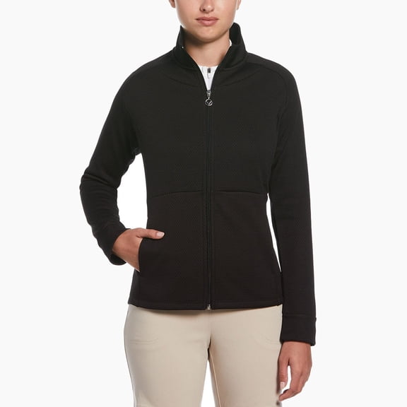 New Women's Callaway Hexagon Fleece Golf Jacket Caviar XL