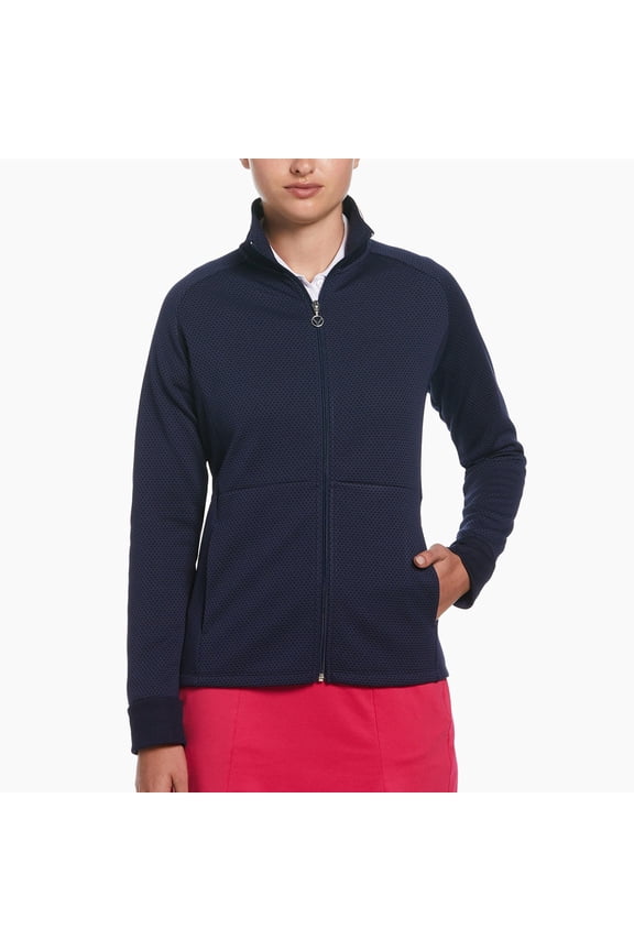 New Women's Callaway Hexagon Fleece Golf Jacket Peacoat Small