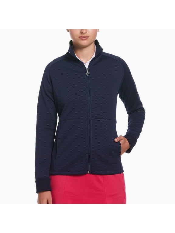 New Women's Callaway Hexagon Fleece Golf Jacket Peacoat XS