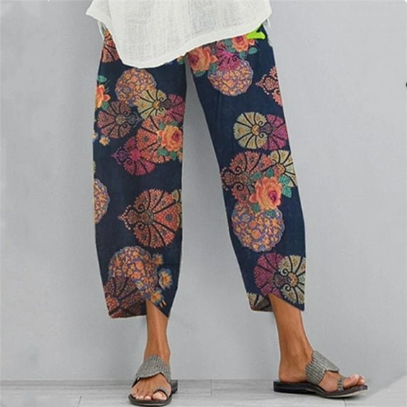 New Women's Casual Dot Printed Pants Vintage Pants Loose Harem Trousers Pantalon Plus Size Streetwear