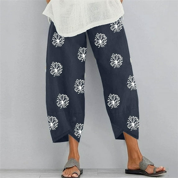 New Women's Casual Dot Printed Pants Vintage Pants Loose Harem Trousers Pantalon Plus Size Streetwear