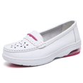 thumbnail image 1 of New Women's Casual Hollow Loafers Slip On Leather Shoes Lightweight Casual Walking Shoes Female Moccasins Classic Penny Loafer Flats Boat Shoes, 1 of 10