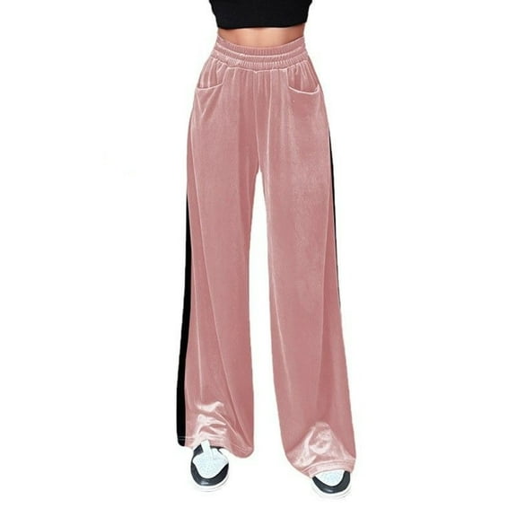 New Women's Casual Pants With Suede Waist Collection Versatile And Like Splicing Straight Leg Pants Work Pants Casual Pants