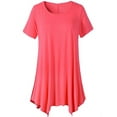thumbnail image 1 of New Women's Crewneck Solid Color Blouse Swing Tunic Tops Loose Fit Comfy Flattering T Shirt, 1 of 1