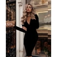 thumbnail image 1 of New Women's Dress Popular Deep V Ruffle Hip Long Dress, 1 of 10