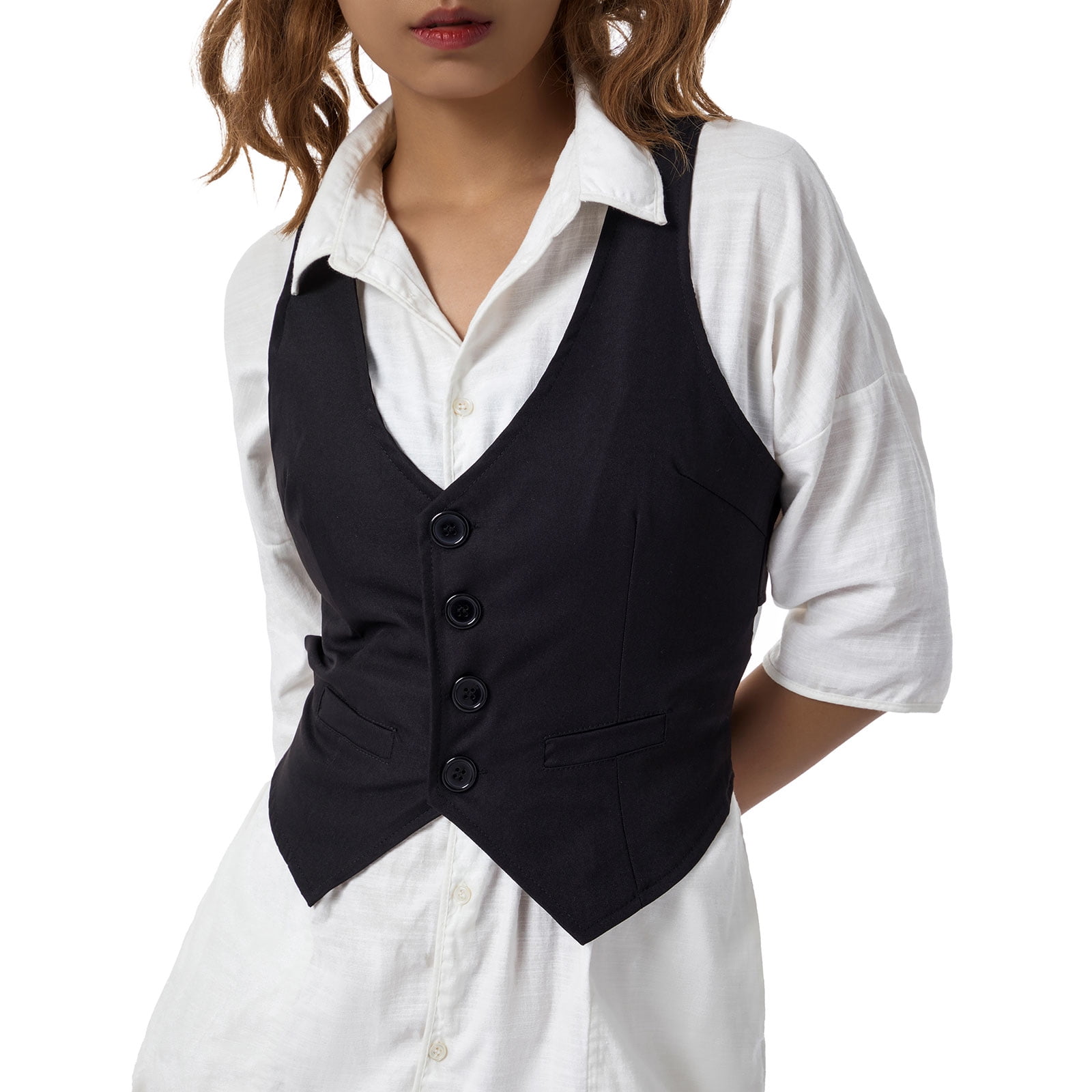 Plus Size Black Vest Top