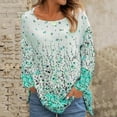 thumbnail image 1 of New Women's Floral Print Top Casual Loose Crewneck Short Sleeved Pullover Tops Vintage Elegant Stitching Hedging Top, 1 of 1