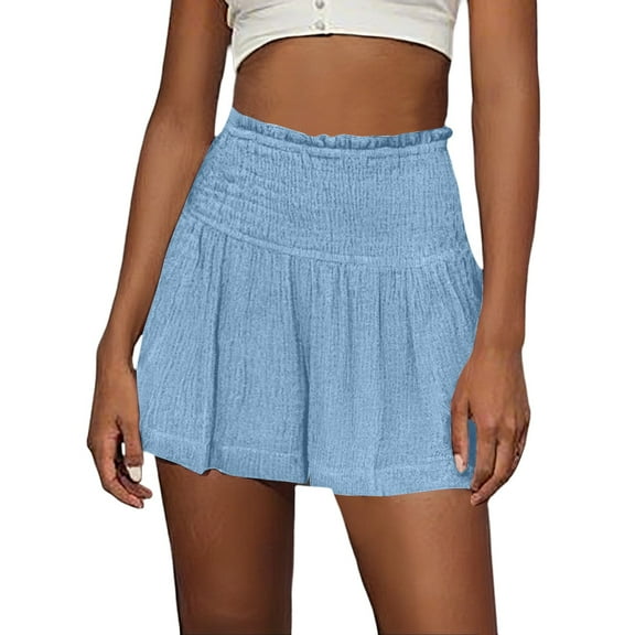 New Women's High Waisted Pleated Casual Shorts