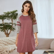 New Women's Hotouch Nightgown Cotton Night Shirt for Sleeping Sleepwear Short Sleeve Cute Print Sleep Shirts S-XXL