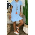 thumbnail image 1 of New Women's Plus Size Mini Dress V Neck Party Dress Elegant Casual Short Sleeve Sun Dresses, 1 of 1