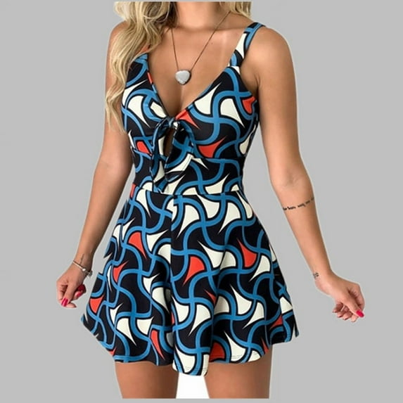 New Women's Print Jumpsuit Shorts Casual Loose Short Sleeve V Neck Beach Rompers Sleeveless Bodycon Sexy Party Playsuit