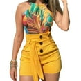 thumbnail image 1 of New Women's Sexy Buttom Shorts High Waist Solid Color Casual Bandage Beach Shorts Plus Size Shorts, 1 of 1
