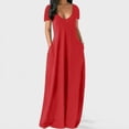 thumbnail image 1 of New Women's Sexy Maxi Dress Casual Loose Sleeveless Dresses Fashion V Neck Long Solid Color Party Dress Plus Size Vestidos, 1 of 1