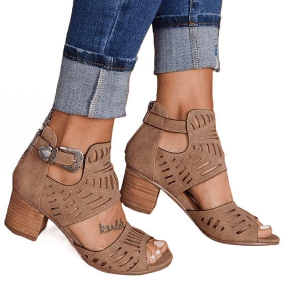 New Women's Shoes Summer Style Fish Mouth Wedge Heel Buckle Casual Roman Shoes For Women