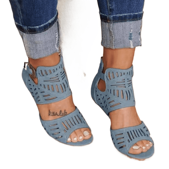 New Women's Shoes Summer Style Fish Mouth Wedge Heel Buckle Casual Roman Shoes For Women