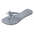thumbnail image 1 of New Women's Silver Bow Sandals Flats Slip-on Thong Flip Flops, 1 of 1