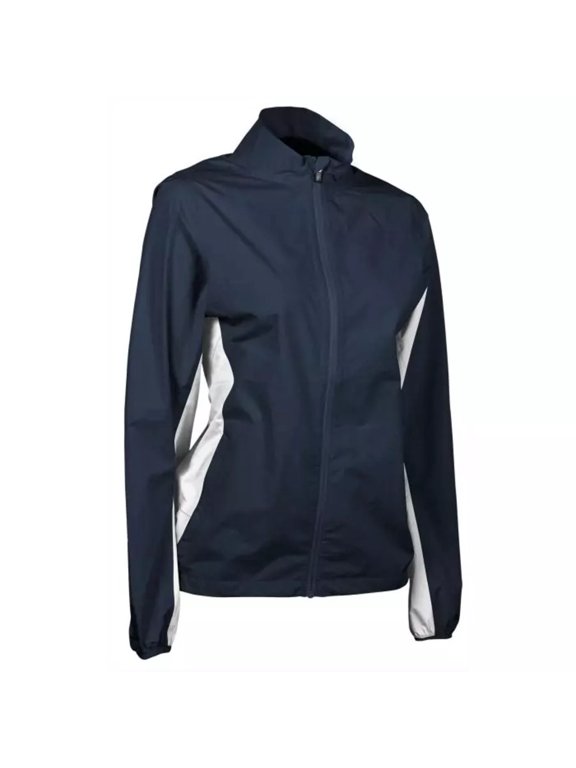 New Women's Sun Mountain Monsoon Golf Rain Jacket Navy/White XL