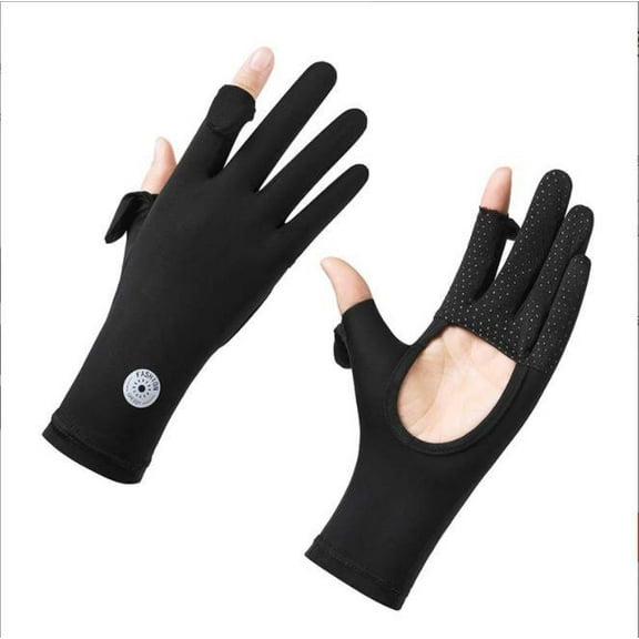 New Women's Sunscreen Gloves Summer Thin Outdoor UV resistant Breathable Hollow Palm Anti slip Touchscreen Gloves
