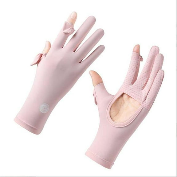 New Women's Sunscreen Gloves Summer Thin Outdoor UV resistant Breathable Hollow Palm Anti slip Touchscreen Gloves