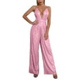 thumbnail image 1 of New Women's Suspender Jumpsuit with Sequined Trousers - High Waist, Wide Leg, Casual Party Outfit, 1 of 4