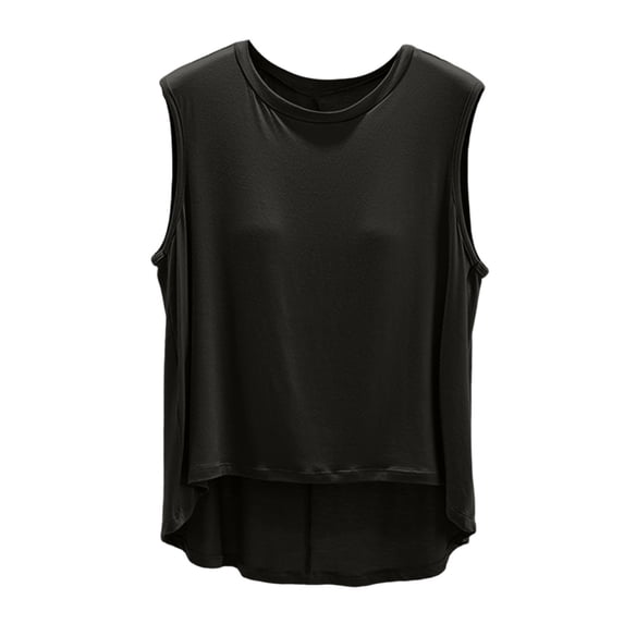 New Women’s Tank Tops with Built in Bras Loose Fits Breathable Sleeveless T-Shirt Comfy Casual Home Tops Black L