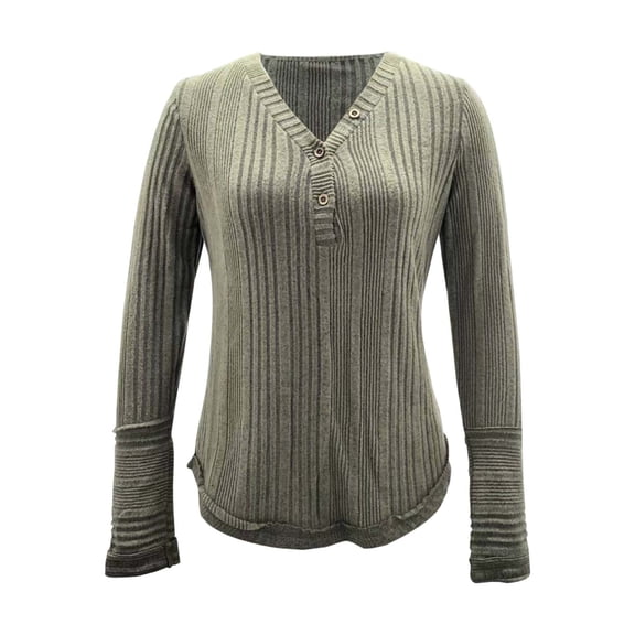 New Women's V Neck Pullover Sweater, Casual, Loose, Solid Color, Long Sleeved, Lightweight, All Seasons, Hand Wash, Sizes S to XXXL