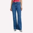 thumbnail image 1 of New Women's Wide Leg Stretch Flare Mid Rise Jeans Trousers Denim Look Leggings on Pants for Women Tall Control Too Pants Jag Cords Jean Cargo Pants for Women Woman Pants Size 14 Jean Pants for Women, 1 of 3