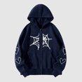 thumbnail image 1 of New Women's Zip Up Hoodies Caots With Pockets Womens Gothic Style Sleeve Hoodlies Zipper Thermal Hoodie With Cropped Zip Up Women Coat Up To 65% Off, 1 of 5