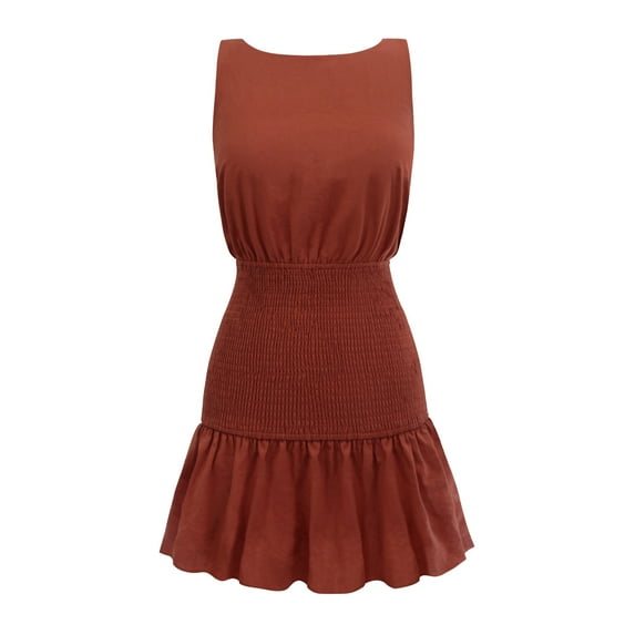 New Womens Dresses Summer Solid Color Women'S Body Dress Fashion Open Back Sexy Dress New Ruffle Skirt