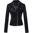 thumbnail image 1 of New Womens Genuine Black Suede Leather Jacket Biker Stylish Motorcycle Soft Jacket W224, 1 of 3