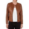 thumbnail image 1 of New Womens Genuine Lambskin Leather Brown Jacket Biker Stylish Motorcycle Soft Jacket W123, 1 of 3