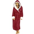 thumbnail image 1 of New Womens Pajamas Set Women Winter Plush Lengthened Shawl Bathrobe Home Clothes Long Sleeved Robe Coat, 1 of 8